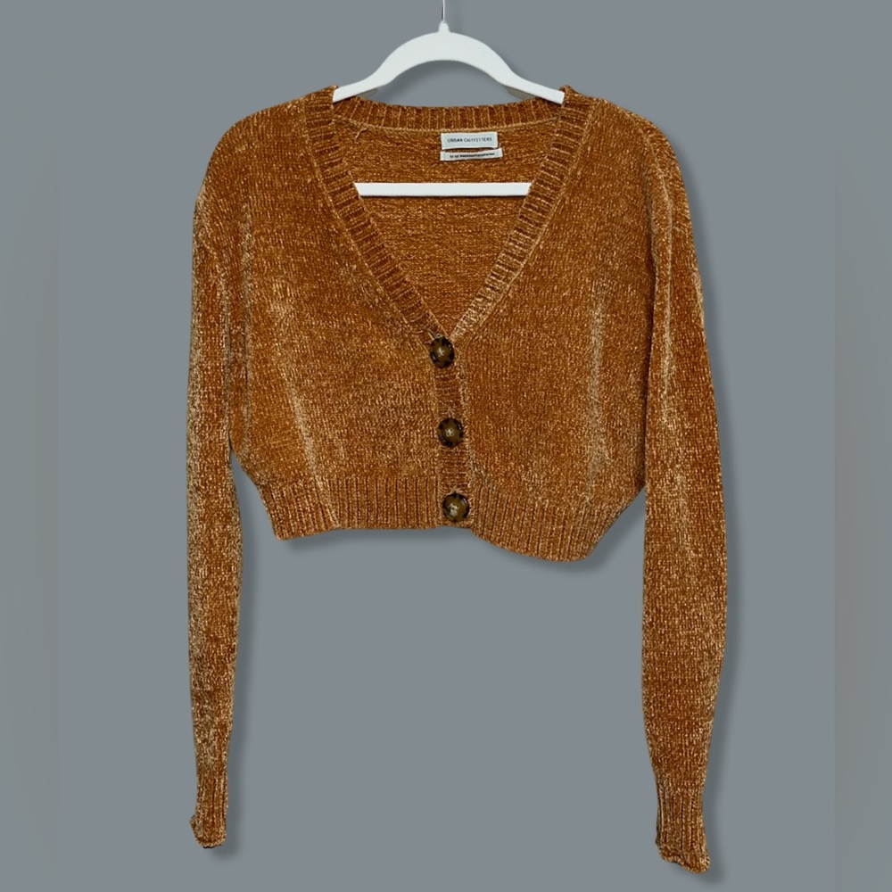 Urban Outfitters Cropped Cardigan | Burnt Orange | Medium